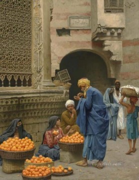 アラブ Painting - オレンジ売り ルートヴィヒ・ドイチュ オリエンタリズム・アラベール